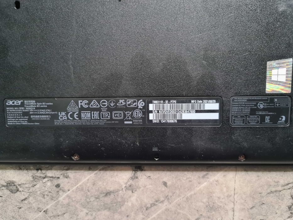 Laptop Tablet 2w1 Acer Spin B3 N6000 11,6'' 8GB|128GB Win 10 PRO Dotyk