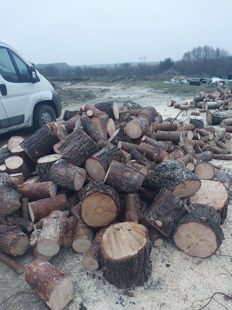 Drewno opałowe sosna pocięte połupane