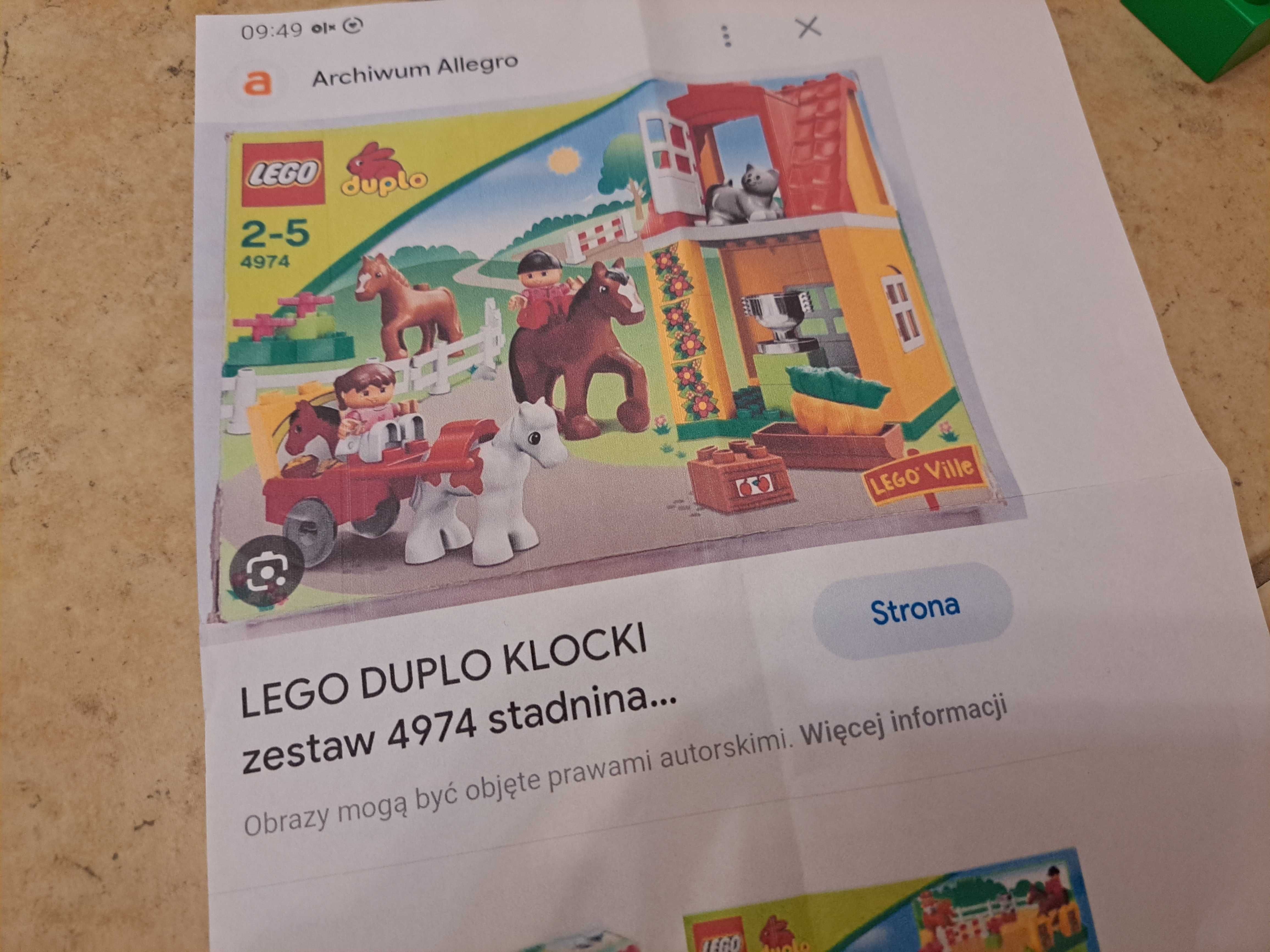 Lego DUPLO stajnia dla koni 4974 unikat