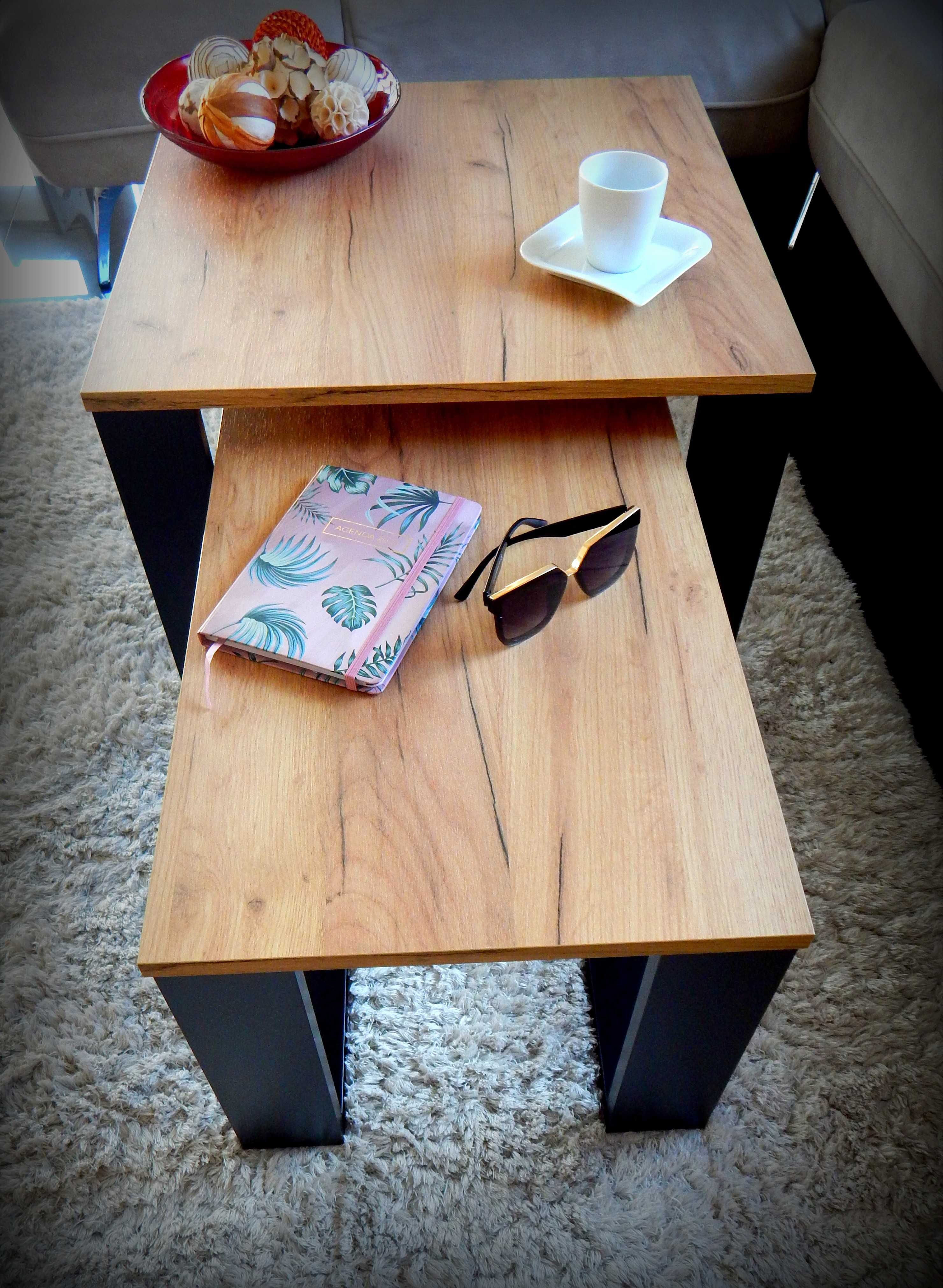 Stolik kawowy 2w1 stoliki kawowe komplet loftowy loft zestaw