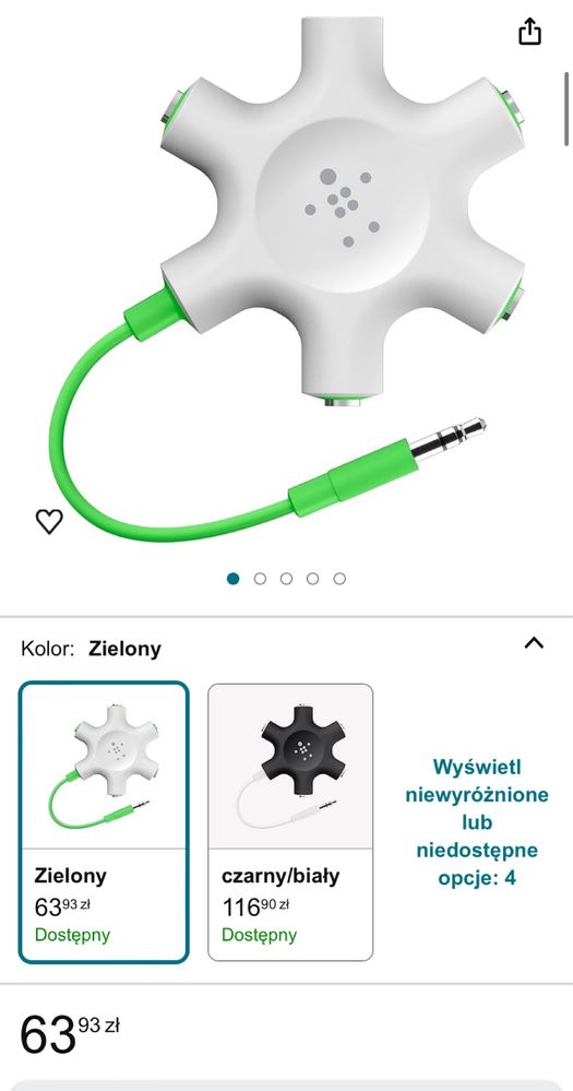 Rozdzielacz do słuchawek na 5 wejść