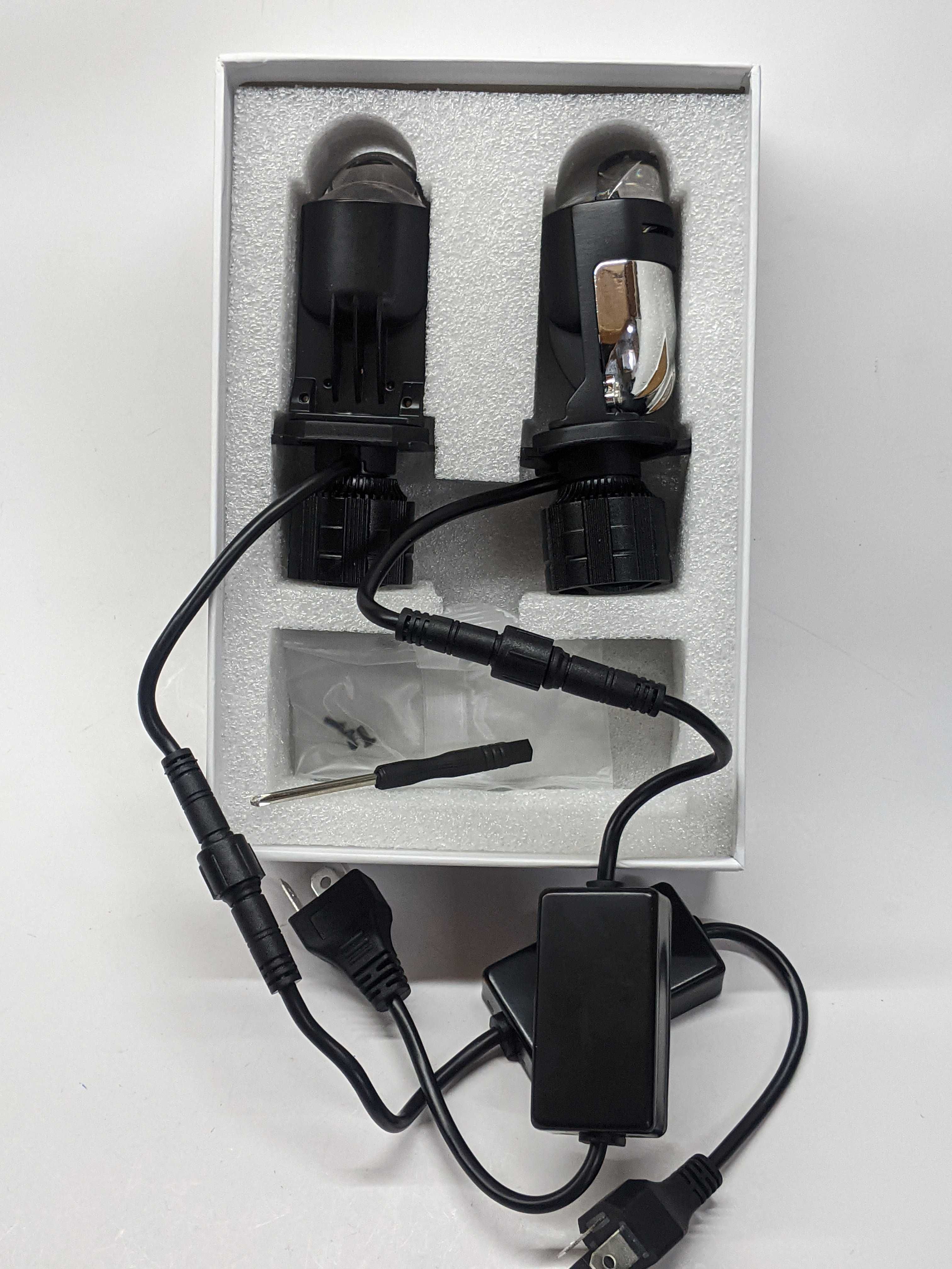 Гарантия 12мес. Светодиодные линзы Bi-LED EA Light H4 Mini Lens 80w
