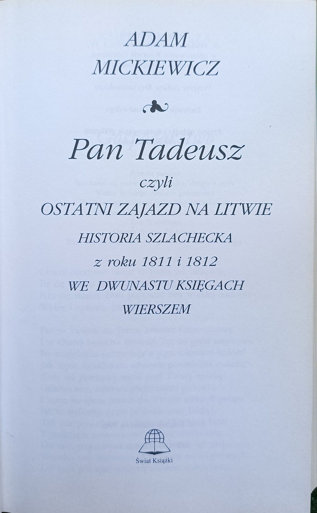 Pan Tadeusz " Adam Mickiewicz