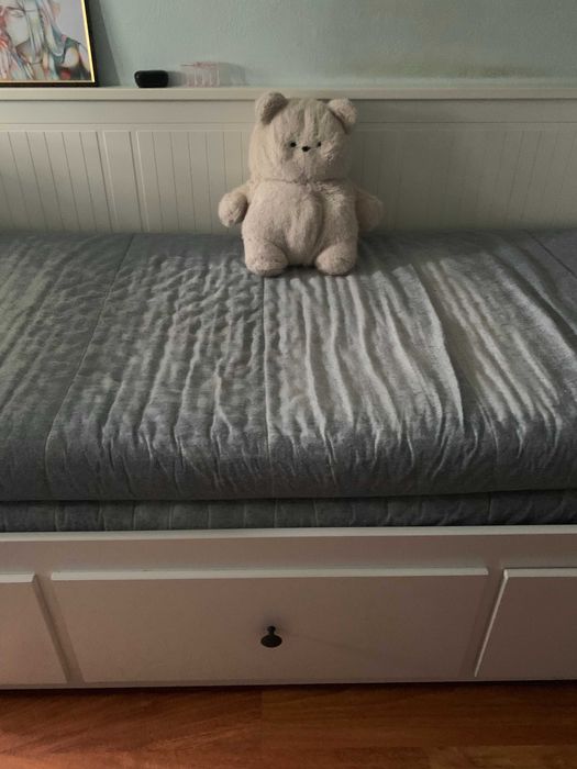 IKEA HEMNES Łóżko rozkładane z 3 szufladami BIAŁE z materacem 80x200