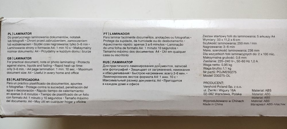Laminator maxA4 Hykker.