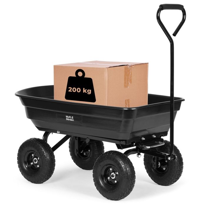 Wózek transportowy ogrodowy taczka wywrotka 75L 200 kg duże pomp koła