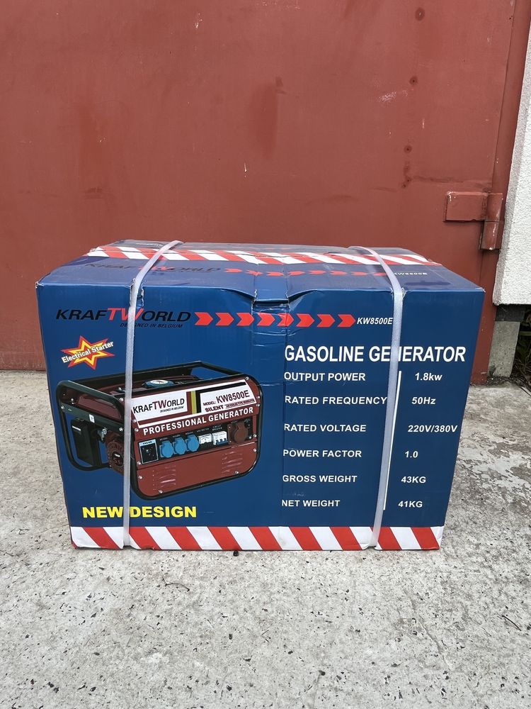 НОВИЙ Бензиновий генератор KraftWorld KW8500E 2.5кВт електричний пуск