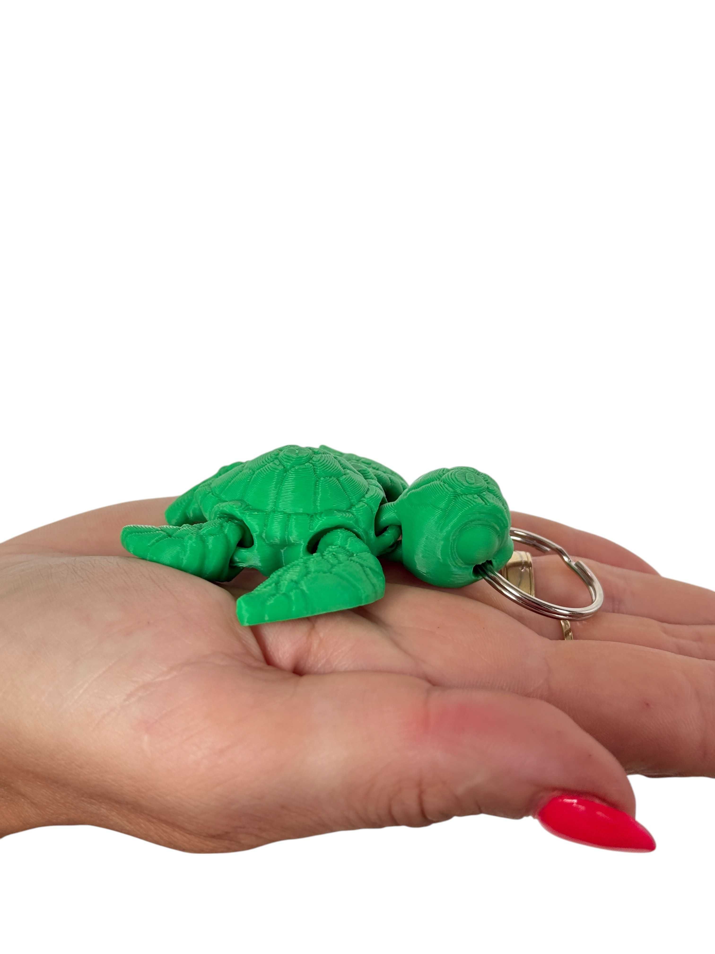 Brelok przegubowy żółw 3D– ozdoba Twoich kluczy, druk 3D, prezent