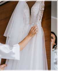 Suknia ślubna brokatowa błyszcząca