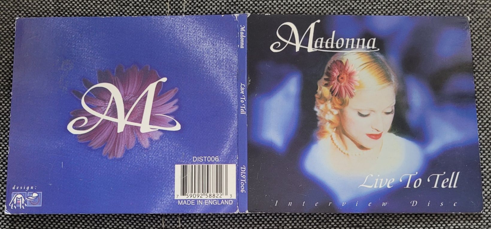 Madonna Live To Tell UK CD Interview Disc Digipack