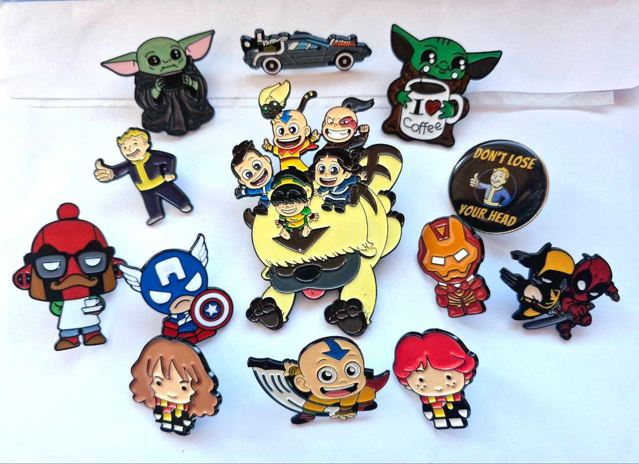 Pin`s Fallout/Marvel/Harry Potter/Star Wars/Avatar/DeLorian/Baby Yoda