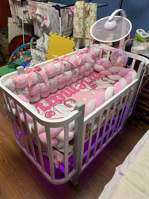 Дитяче ліжечко,кроватка ,мобіль та матрас у ПОДАРУНОК