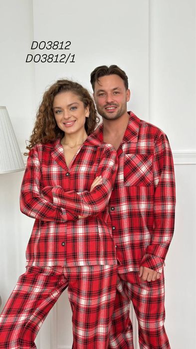 Чоловіча піжама / тепла піжама фланель / парні піжами