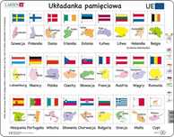 Układanka Unia Europejska - Flagi, stolice pudełko,365x287 mm