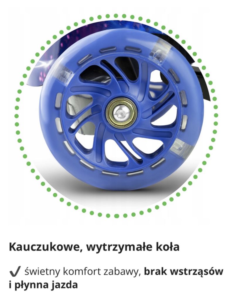 Hulajnoga trójkołowa dla dzieci dla chłopca led świecąca dla 3 4 latka