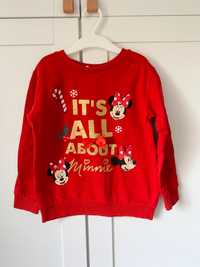 Bluza H&M 110-116, 5/6 lat czerwona święta myszka Disney Miki Mickey