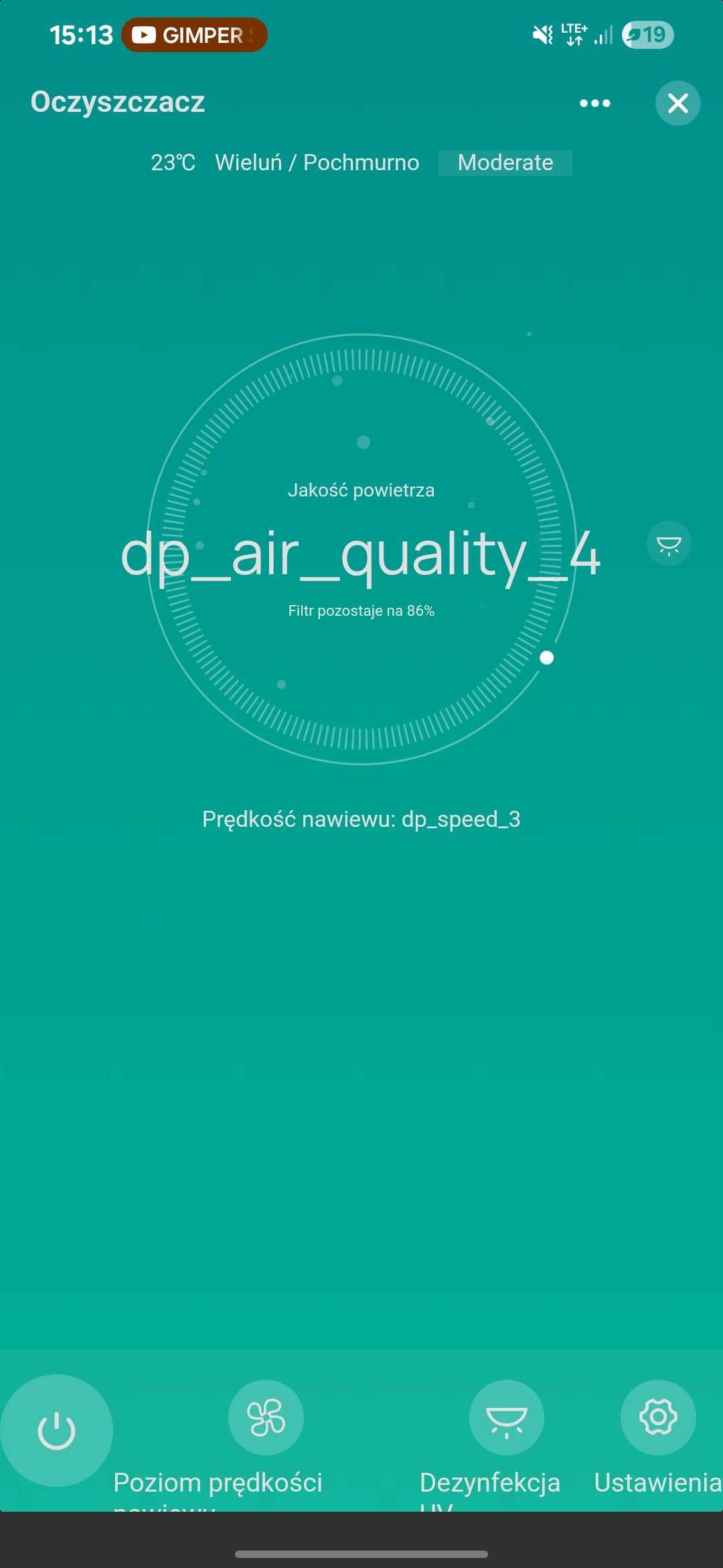 Oczyszczacz powietrza Wifi WEBBER AP8250 Biały + Funkcja Nawilżania