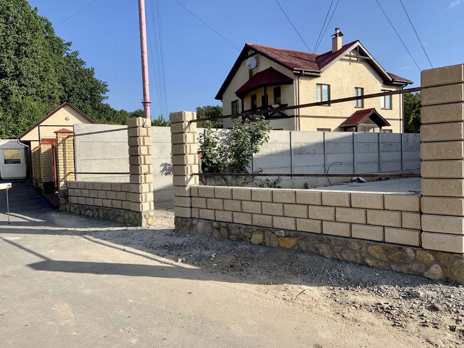 Паркан бетонний | бетонний блок | рваний камінь | блоки декоративні