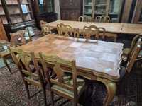 Stół ludwikowski + 6 krzeseł #640 Antyki Stylowy Węgrów