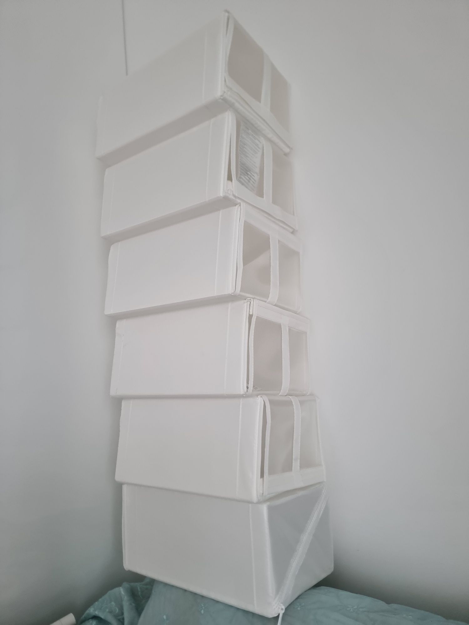 Ikea Skubb pojemnik na buty 6 sztuk biale pudełka