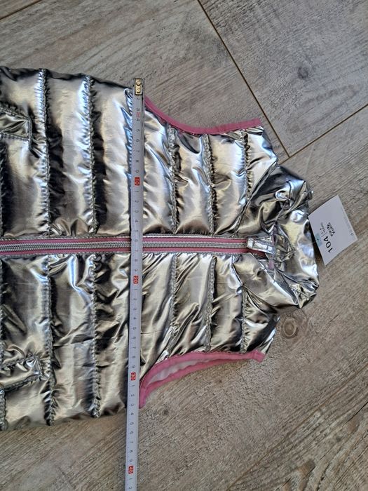 Bezrękawnik/ kamizelka dziewczęca,  srebrna - rozm 104