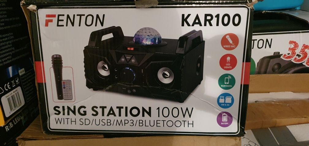 Bumbox 100W  glośnik przenośny bluetooth usb kula dyskotekowa karaoke