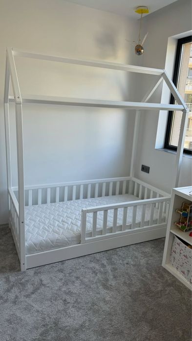 Кровать детская ліжко ліжечко с матрасом подростковая домик монтессорі