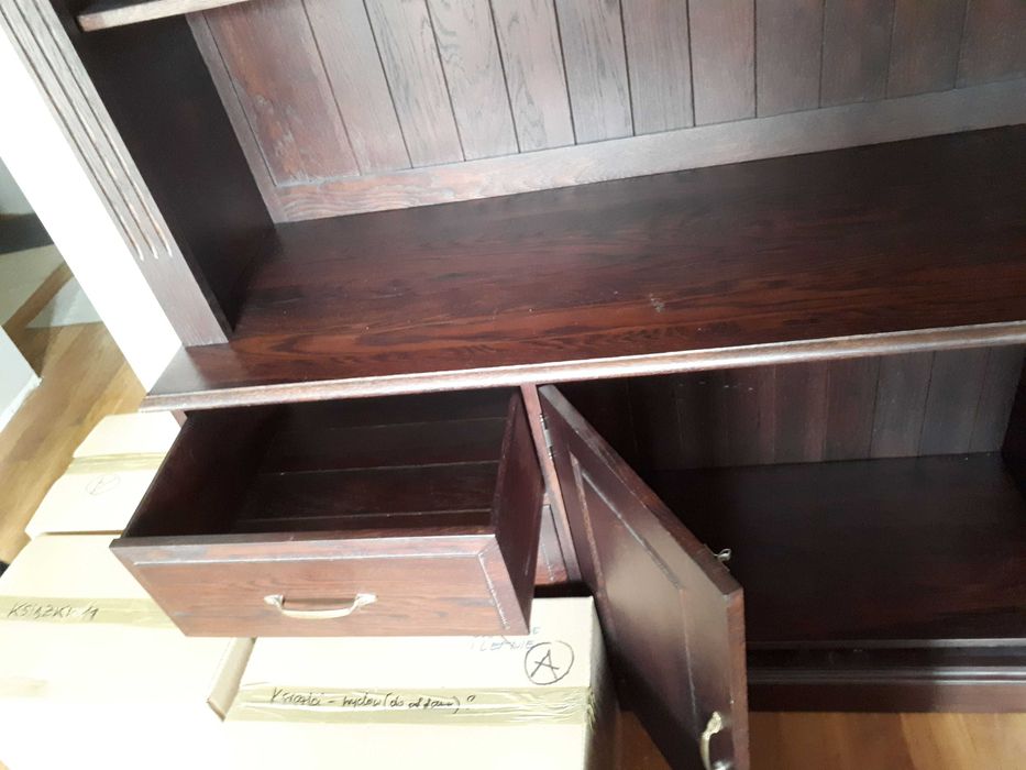 Biblioteczka Belvia Empire z ciemnego litego drewna dębowego