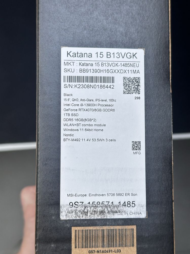 MSI Katana 15 B13VGK Laptop Gamingowy i9 RTX 4070