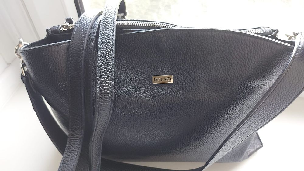 Torebka Ryłko skóra naturalna czarna