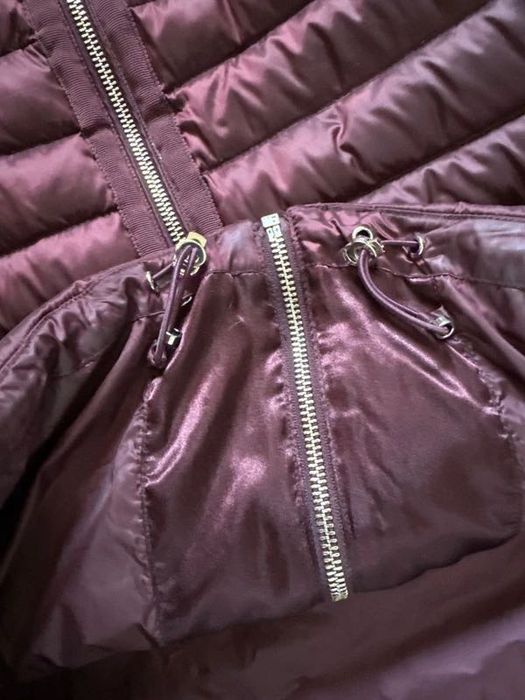 Massimo Dutti długa kurtka płaszczyk pikowany burgundowy S:M 36/38