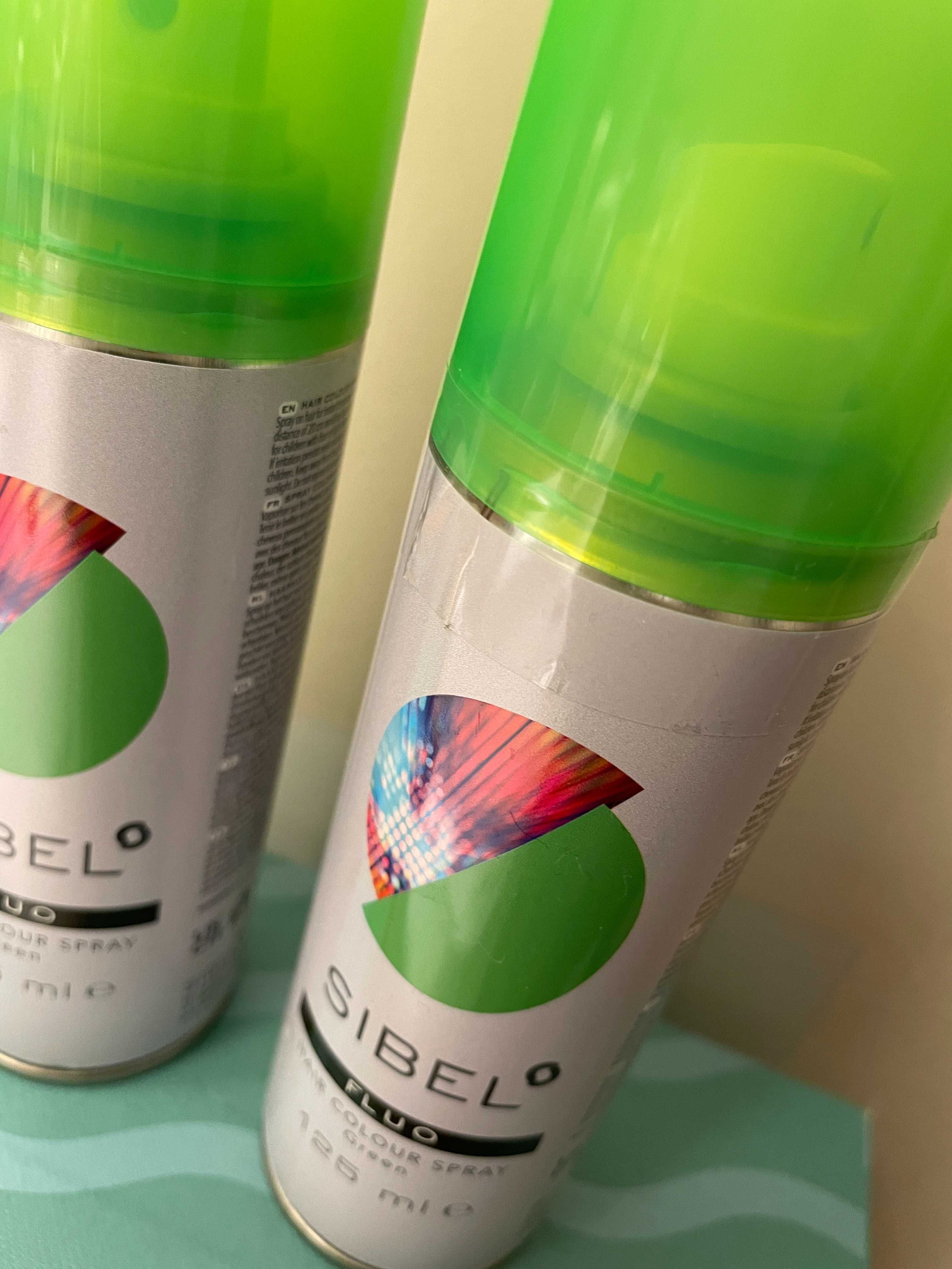 Zielony spray do włosów Sibel Fluo – 2 sztuki