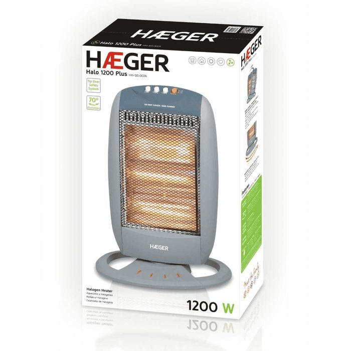 Aquecedor a halogéneo HAEGER HALO 1200 PLUS – 1200W