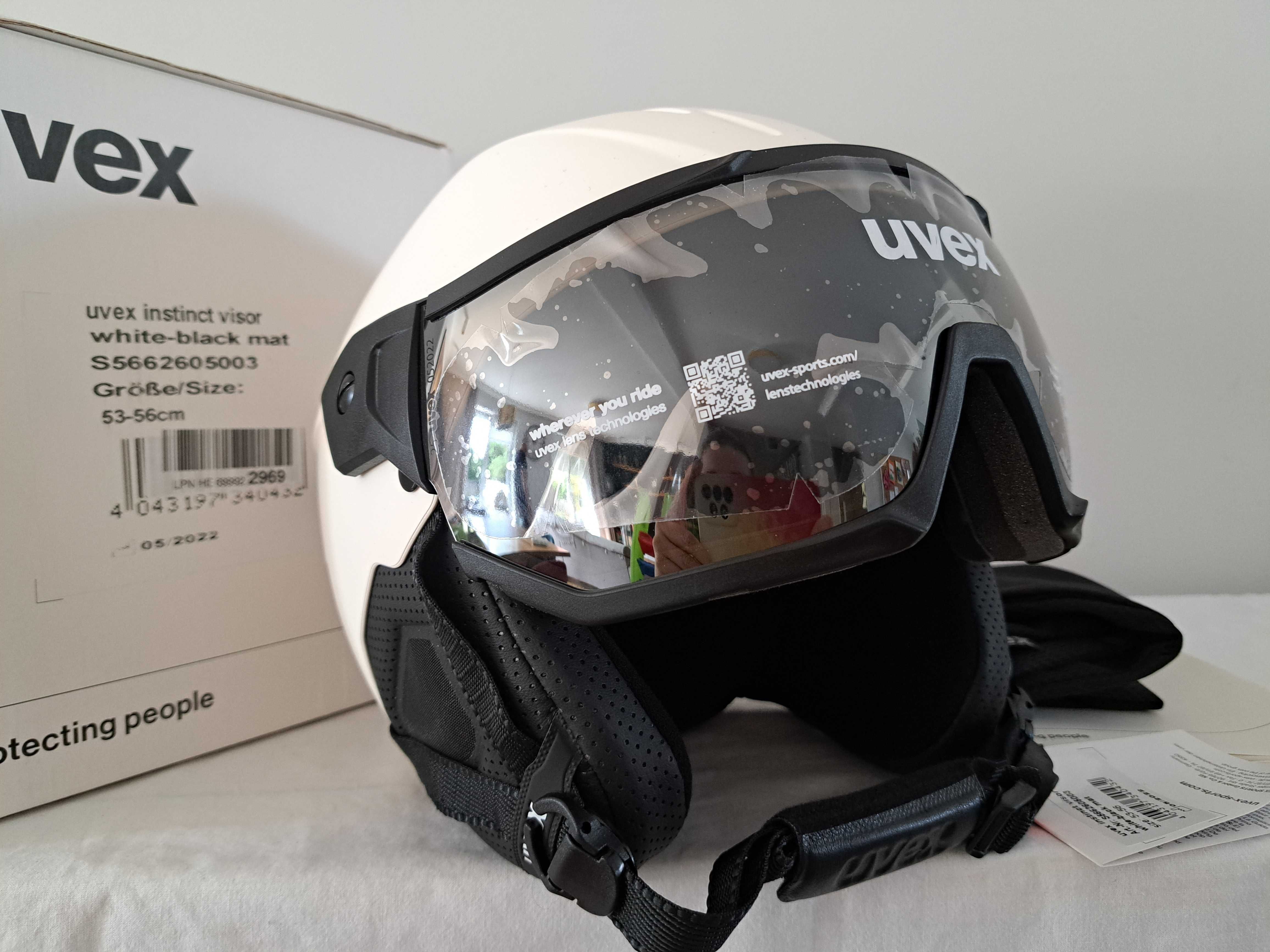 Kask narciarski Uvex Instinct Visor White Black Mat S 53-56cm