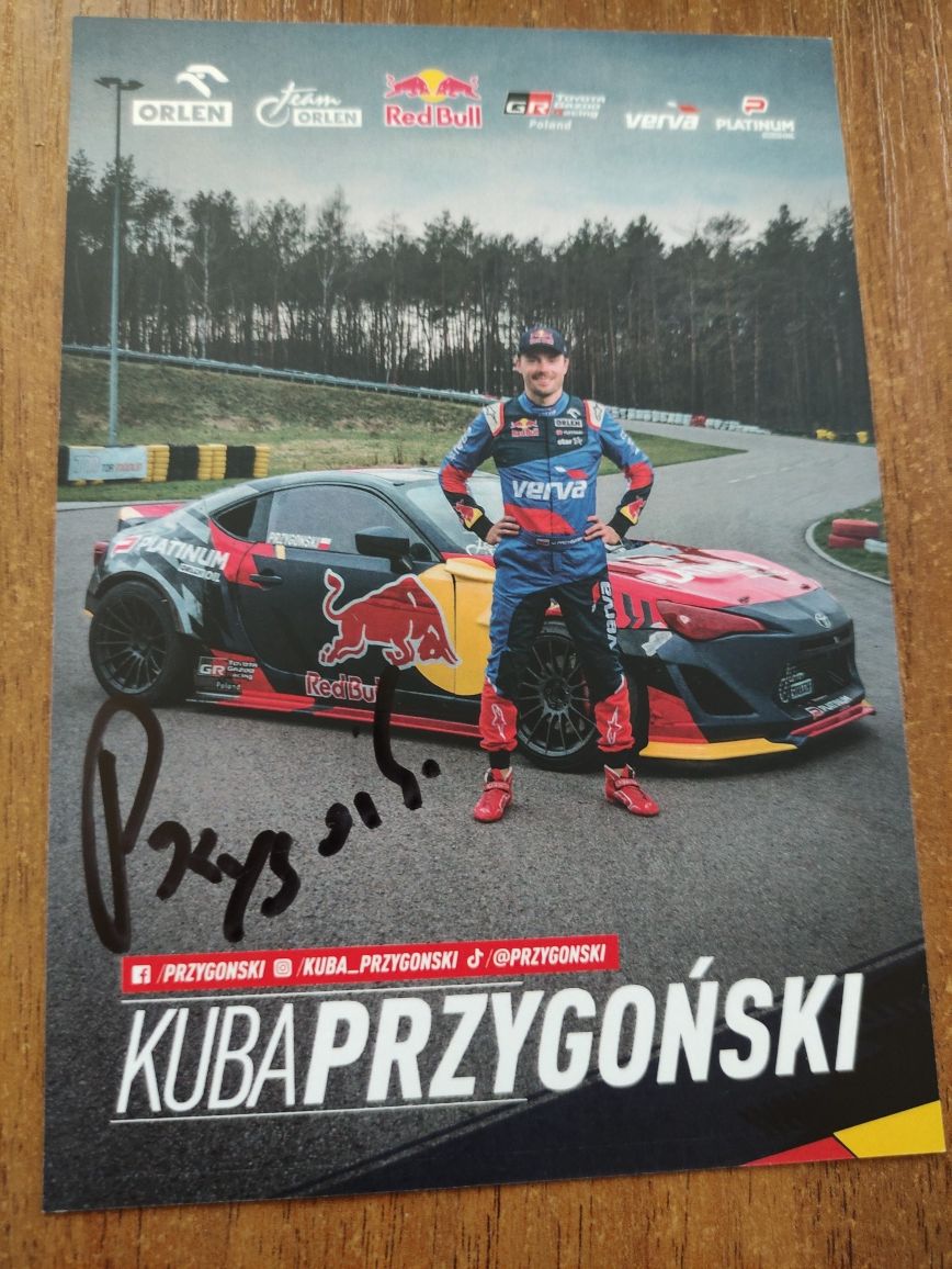 Autograf, podpis Jakub Kuba Przygoński Orlen Team Red Bull Kierowca PL