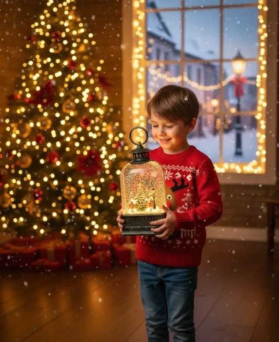Нічник новорічний Старовинний ліхтар WDL-23013E з підсвіткою й музикою