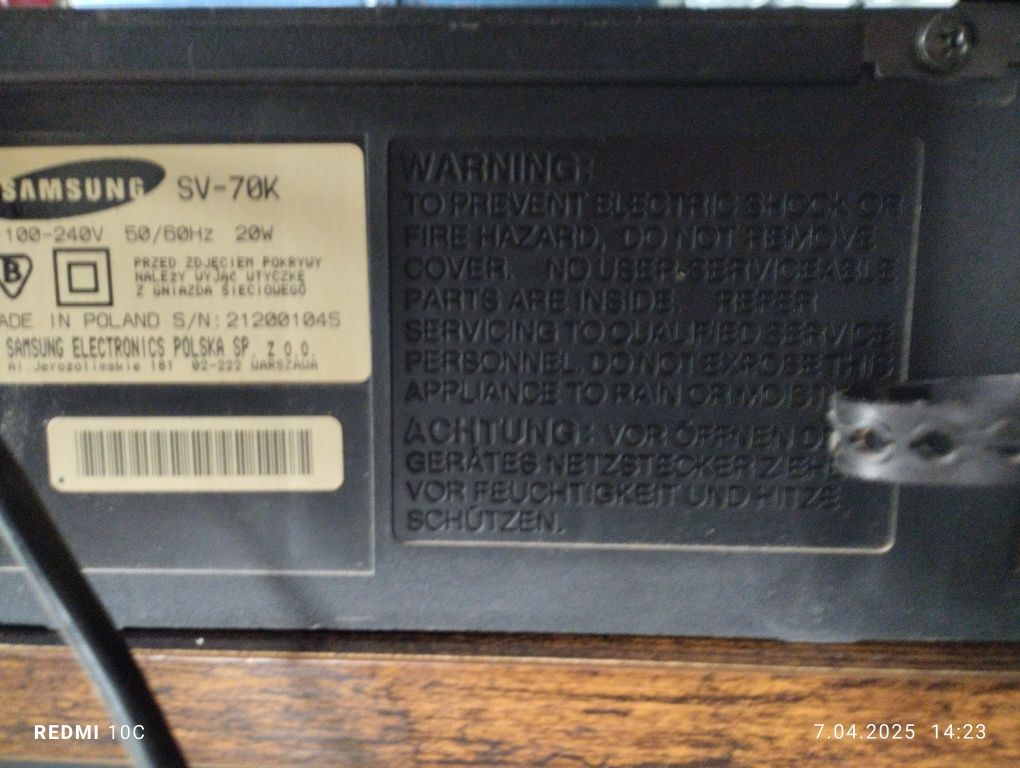 Magnetowid Samsung SV-70K plus pilot