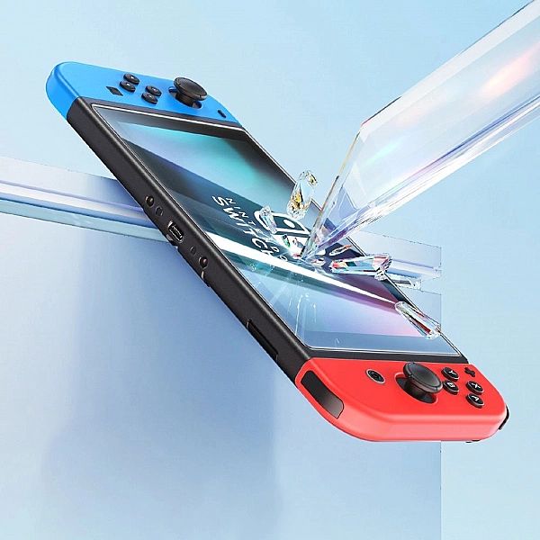 2x Szkło Hartowane + Zestaw Montażowy do Nintendo Switch Oled 2021