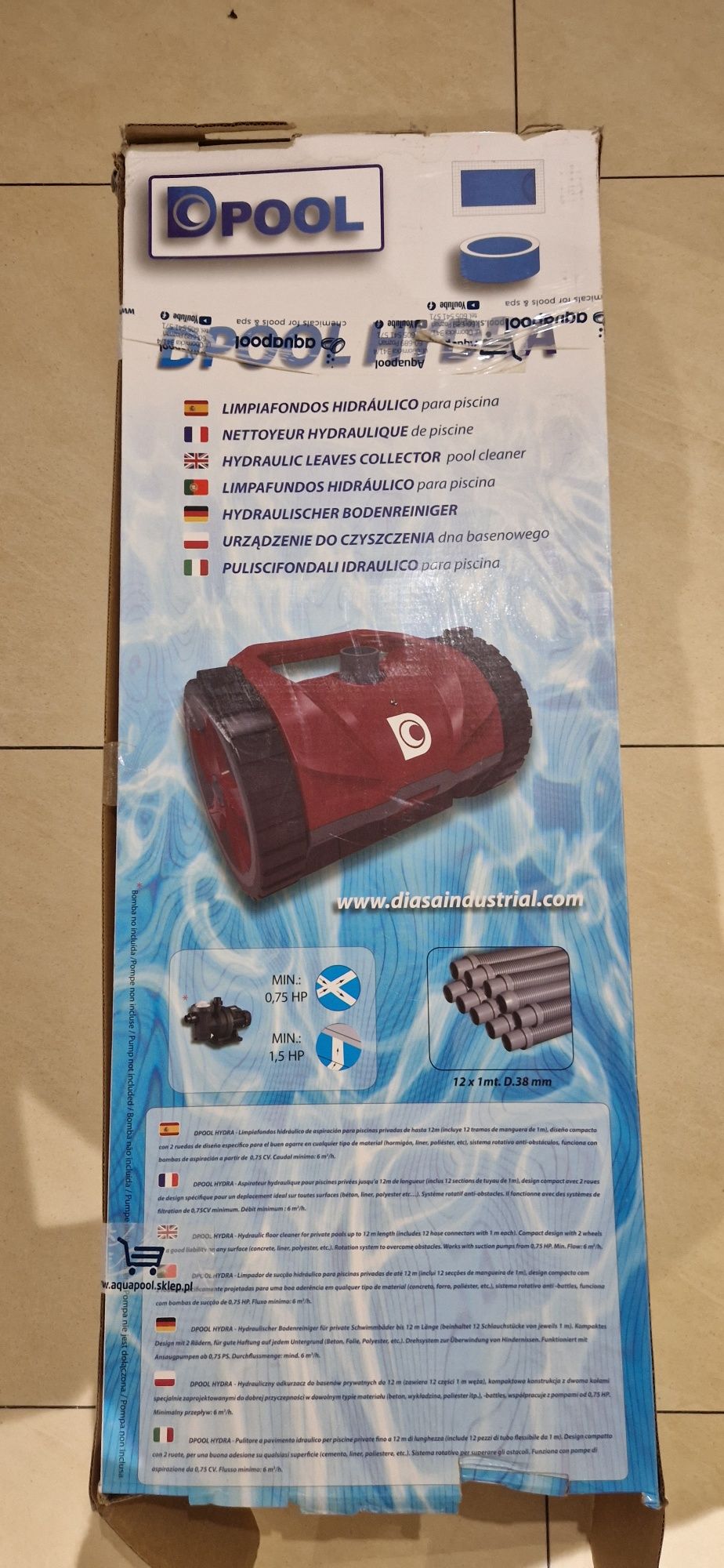 Odkurzacz basenowy hydrauliczny do dna basenu DPOOL HYDRA