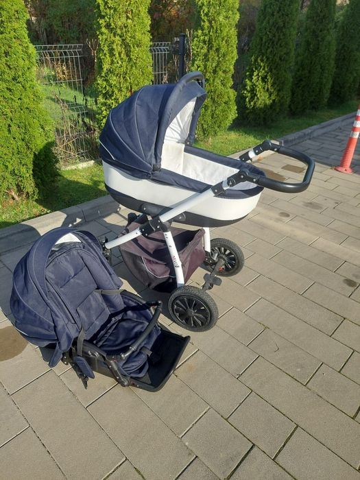 Wózek Jedo Nevo 2w1 granatowo-biały