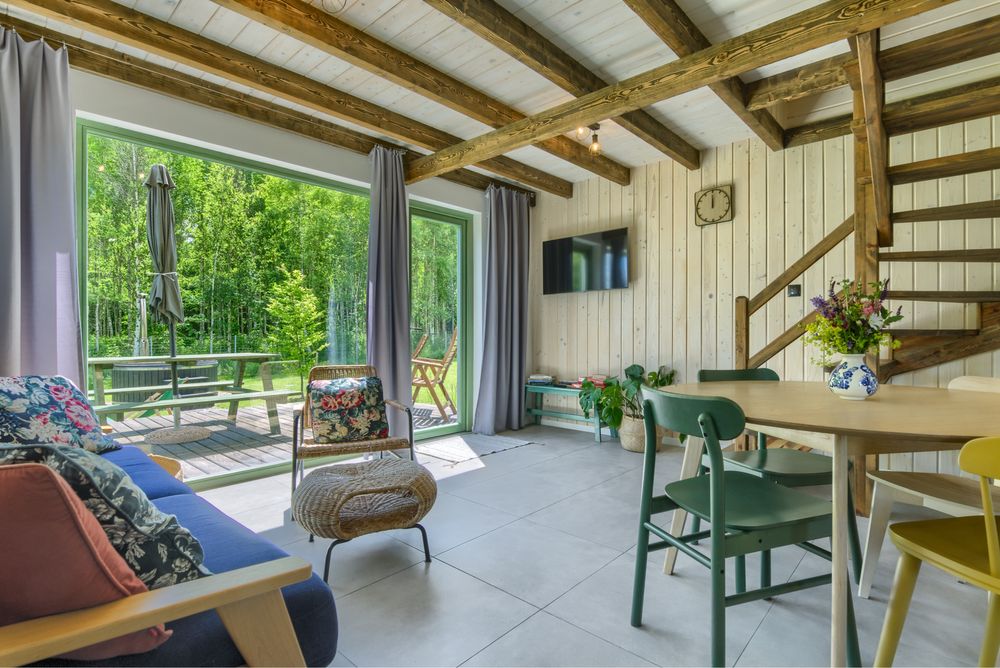 Domek na Mazurach z balią, sauną, nad jeziorem