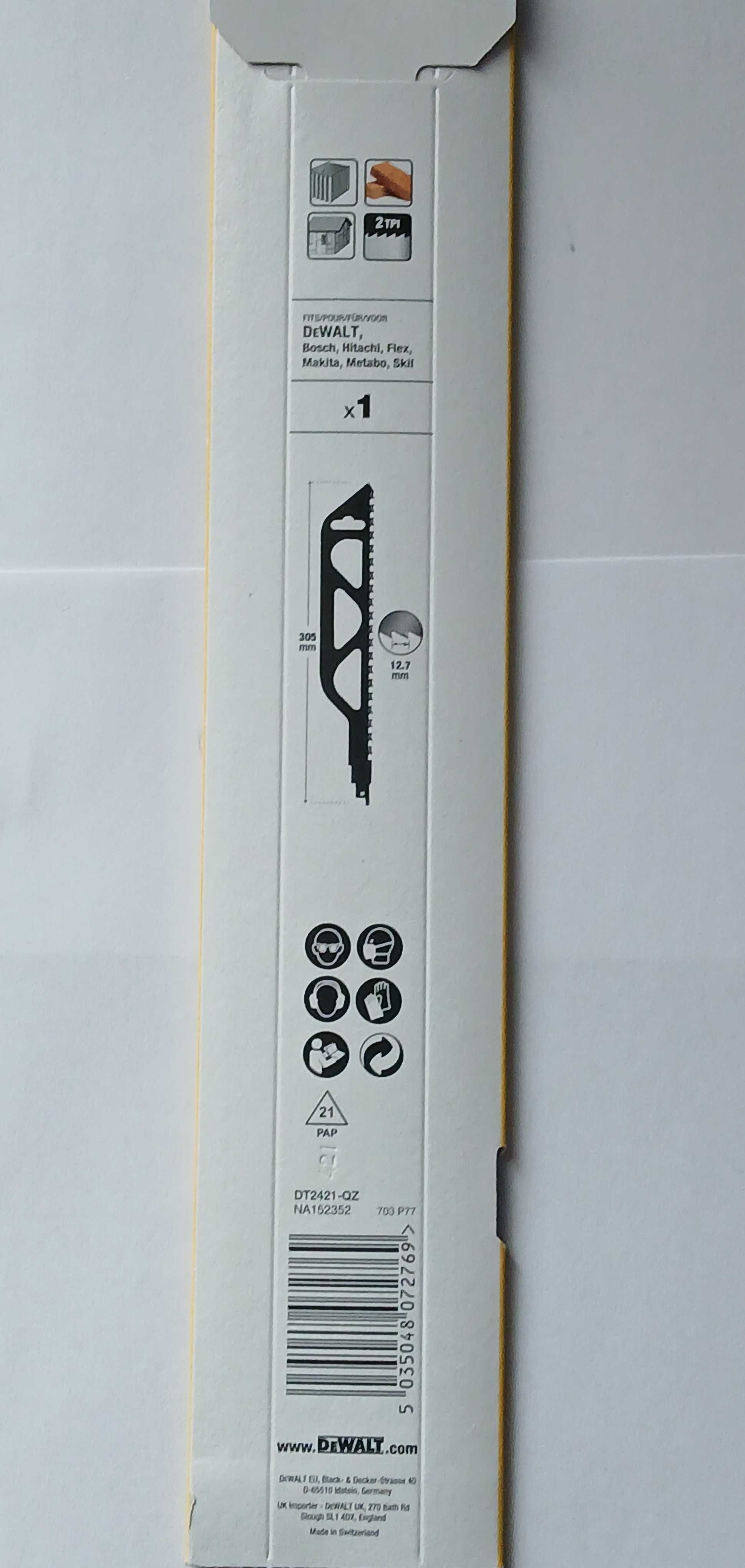 Brzeszczot do pił szablastych do gazobetonu DeWALT DT2422-QZ 457mm*now