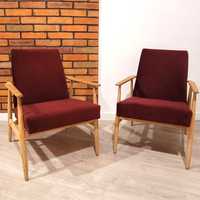 Fotel PRL lisek odnowiony po renowacji  art deco vintage loft 2 sztuki