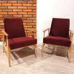 Fotel PRL lisek odnowiony po renowacji  art deco vintage loft 2 sztuki