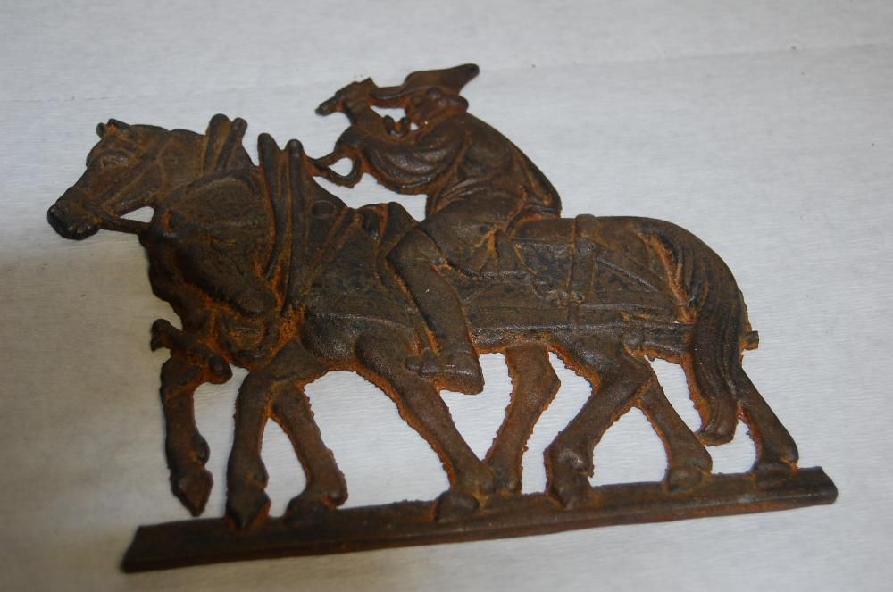 Płaskorzeźba figuralna , odlew żeliwny , wym. 20x15cm.