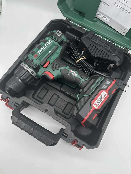 Wiertarko-wkrętarka PARKSIDE PABS 20-Li 20V + Aku +Ład. +Walizka +Bity