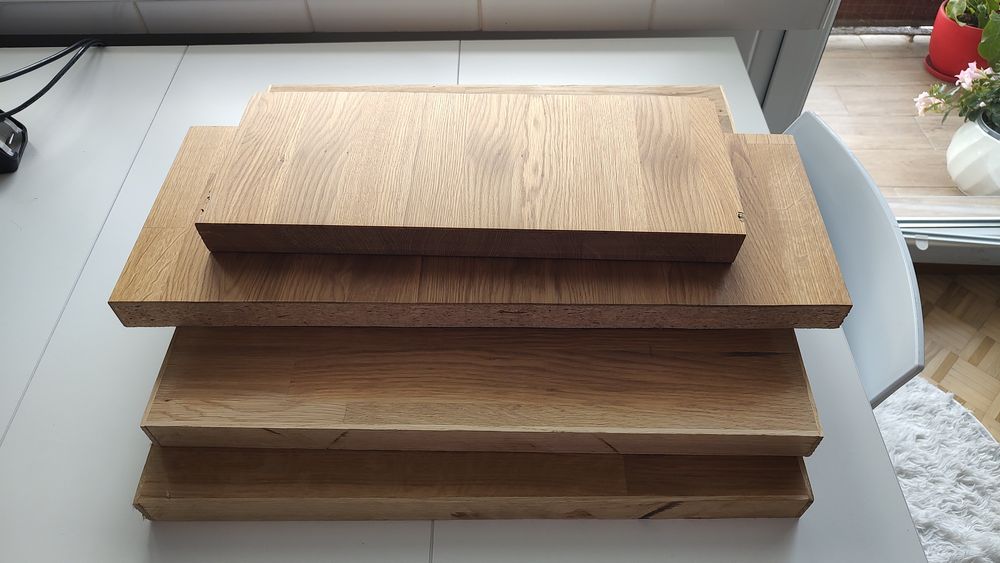 Półka fornir deska, 3 rozmiary, 4 szt.