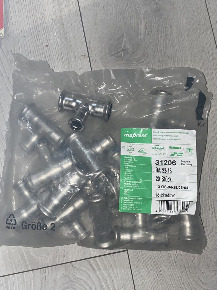 Mapress trójnik 31206 RA 22-15 16 sztuk