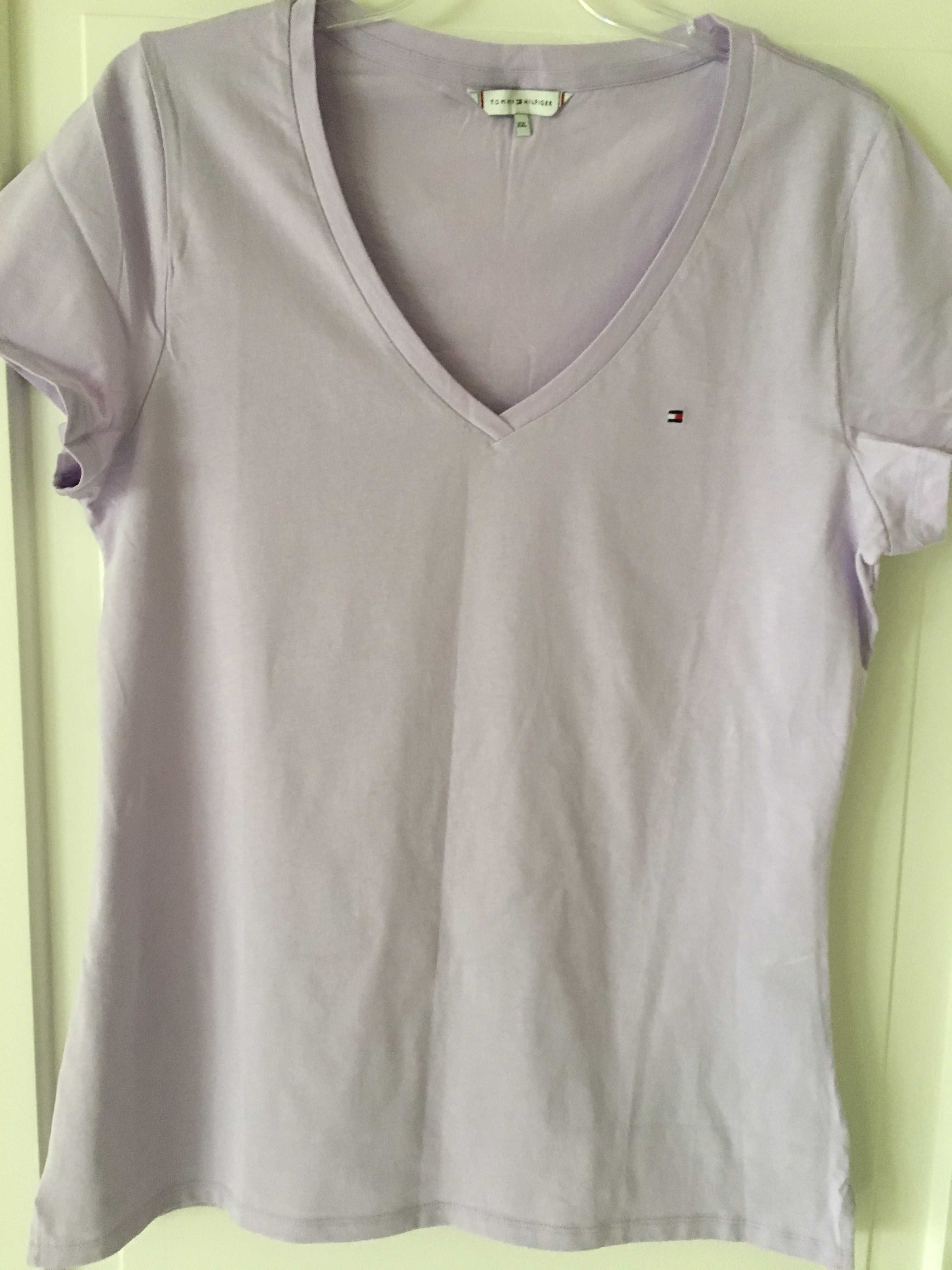 T-shirt Tommy Hilfiger lawendowy