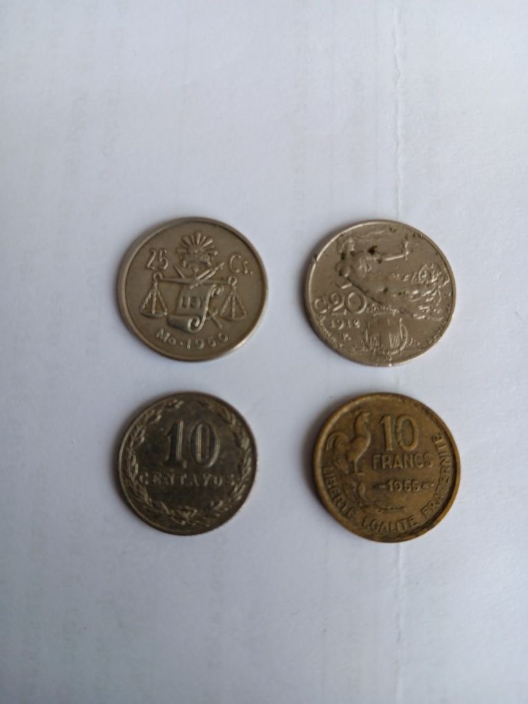 6 moedas de diversos países. 1912/22/50 /55/78